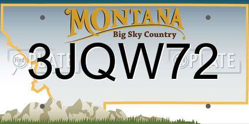 3JQW72 Montana License Plate