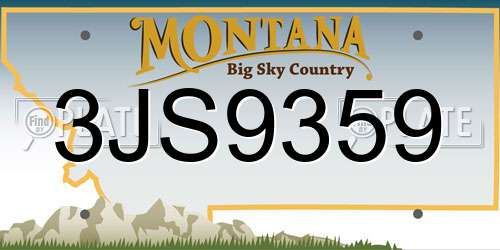3JS9359 Montana License Plate