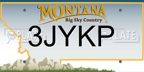 3JYKP Montana License Plate