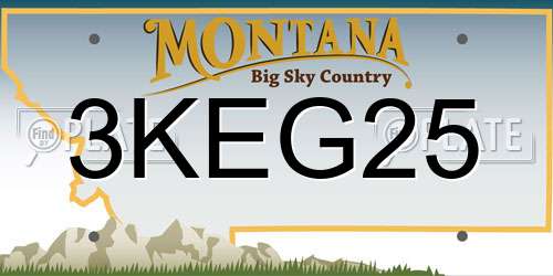 3KEG25 Montana License Plate