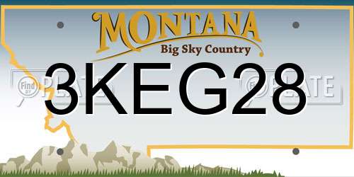 3KEG28 Montana License Plate