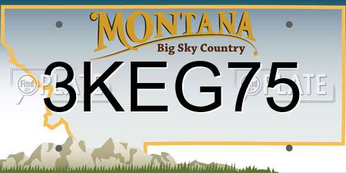 3KEG75 Montana License Plate