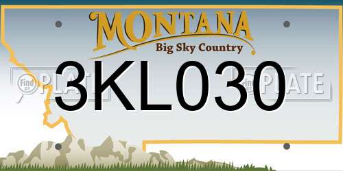 3KL030 Montana License Plate