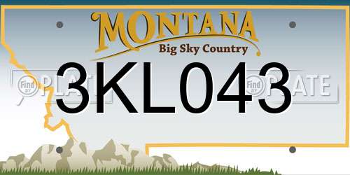 3KL043 Montana License Plate