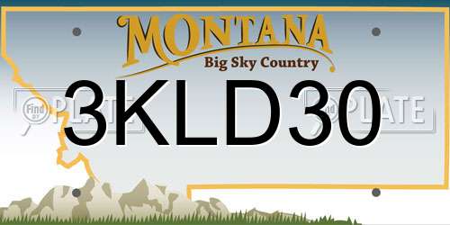 3KLD30 Montana License Plate