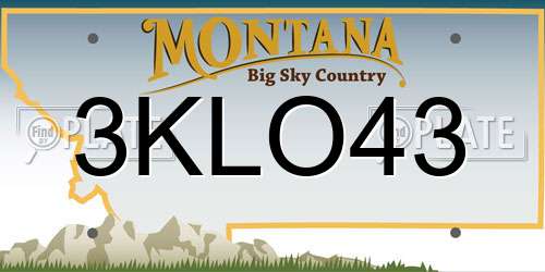 3KLO43 Montana License Plate