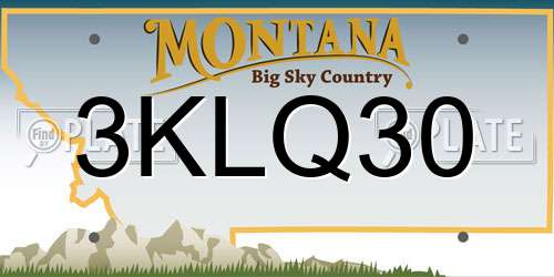 3KLQ30 Montana License Plate