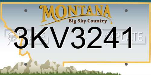 3KV3241 Montana License Plate