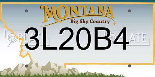 3L20B4 Montana License Plate