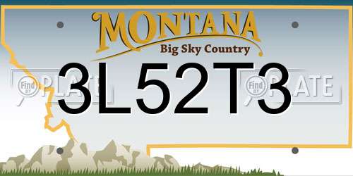 3L52T3 Montana License Plate