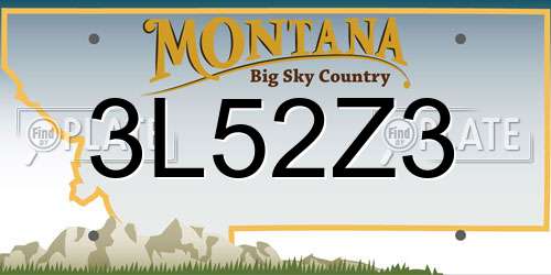3L52Z3 Montana License Plate