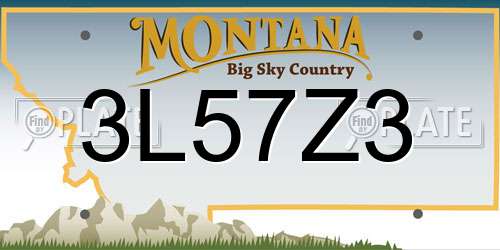 3L57Z3 Montana License Plate