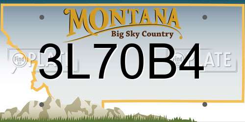 3L70B4 Montana License Plate