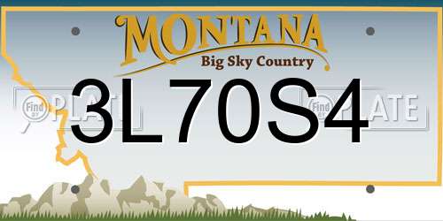 3L70S4 Montana License Plate