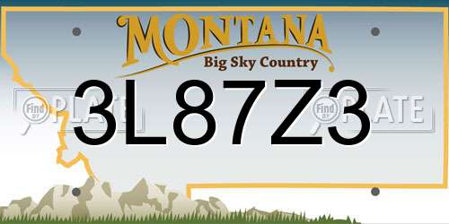 3L87Z3 Montana License Plate