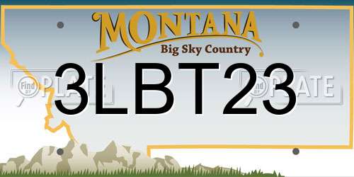 3LBT23 Montana License Plate