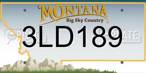3LD189 Montana License Plate