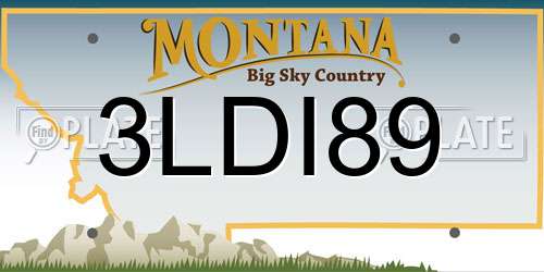 3LDI89 Montana License Plate