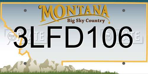 3LFD106 Montana License Plate