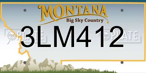 3LM412 Montana License Plate