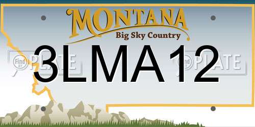 3LMA12 Montana License Plate