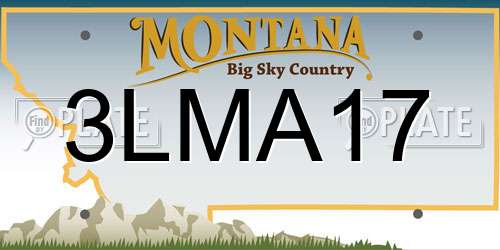 3LMA17 Montana License Plate