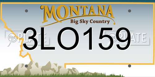 3LO159 Montana License Plate