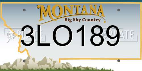 3LO189 Montana License Plate