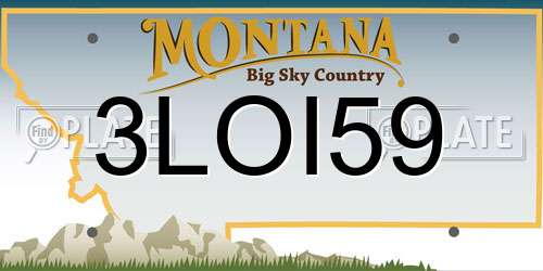 3LOI59 Montana License Plate