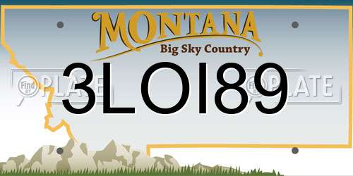 3LOI89 Montana License Plate