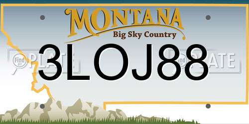 3LOJ88 Montana License Plate