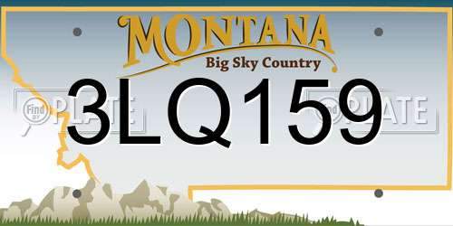 3LQ159 Montana License Plate