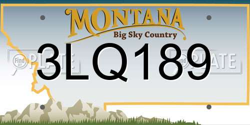 3LQ189 Montana License Plate