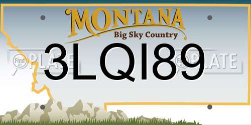 3LQI89 Montana License Plate