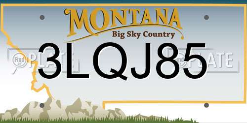 3LQJ85 Montana License Plate