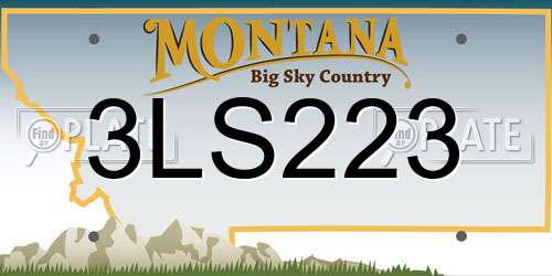 3LS223 Montana License Plate