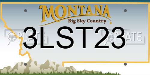 3LST23 Montana License Plate