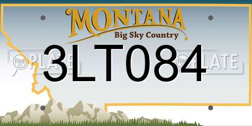 3LT084 Montana License Plate