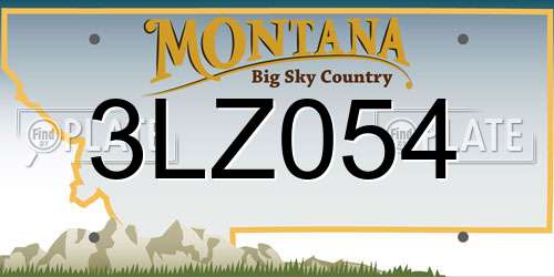 3LZ054 Montana License Plate