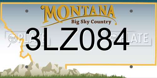 3LZ084 Montana License Plate