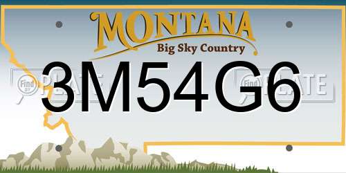 3M54G6 Montana License Plate