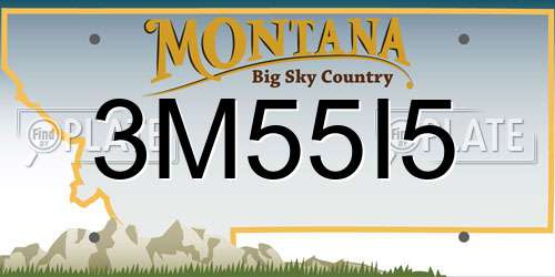 3M55I5 Montana License Plate