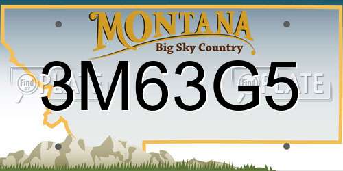 3M63G5 Montana License Plate
