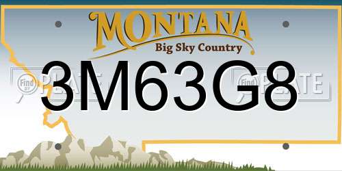3M63G8 Montana License Plate