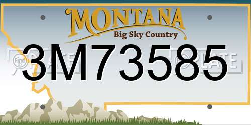 3M73585 Montana License Plate