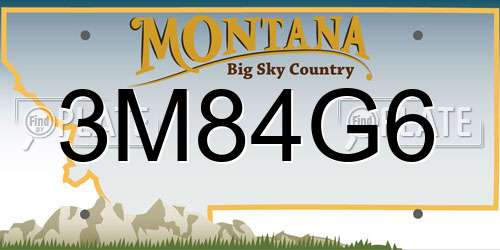 3M84G6 Montana License Plate