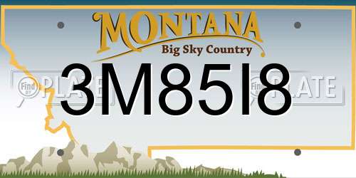 3M85I8 Montana License Plate