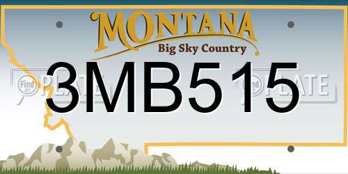 3MB515 Montana License Plate