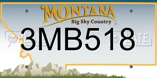 3MB518 Montana License Plate
