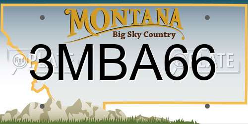 3MBA66 Montana License Plate